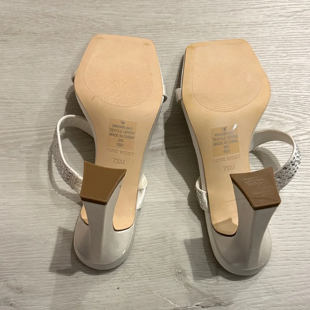 Nine West Cream and Silver Embellished Heels - Picture 6 of 7